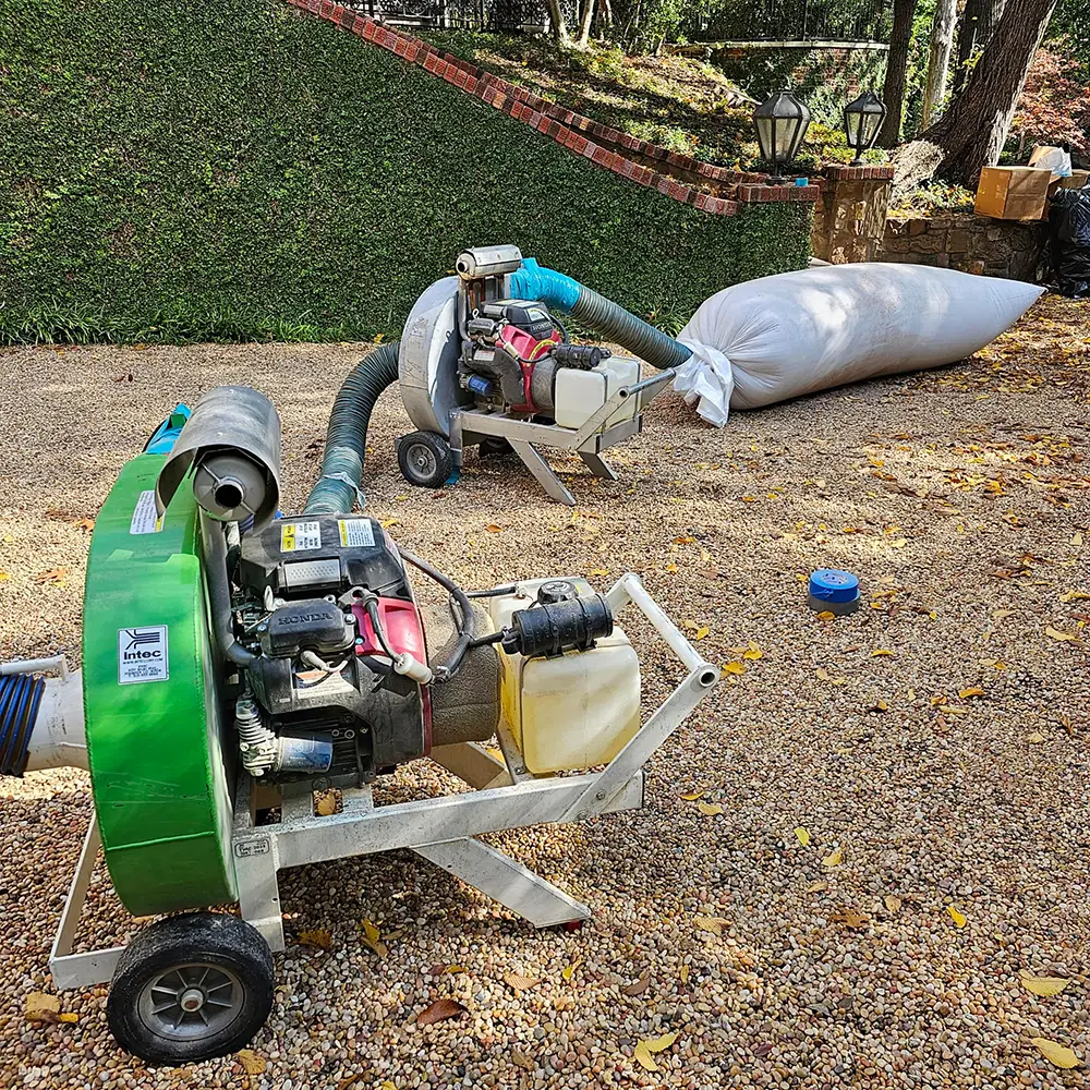 Multiple insulation bags connected in series for extended removal reach